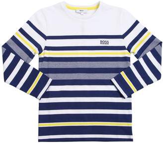 HUGO BOSS Striped Jersey Long Sleeve T-Shirt