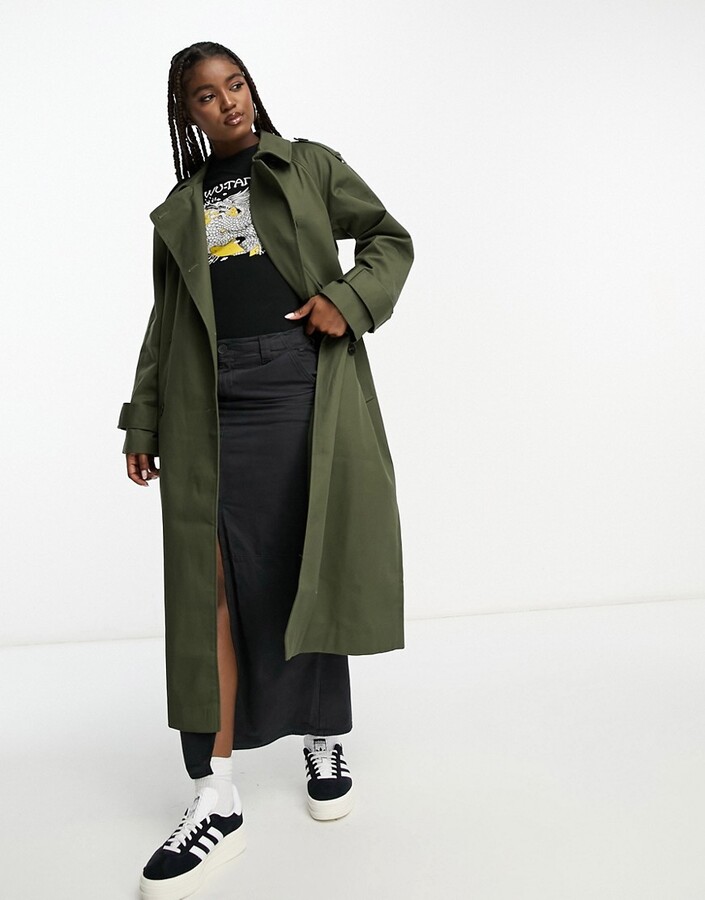 Asos khaki trench coat Clearance