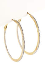 Thumbnail for your product : DESIGNER Gold Plated Sterling Silver Pave Diamond Accent Hoop Earrings