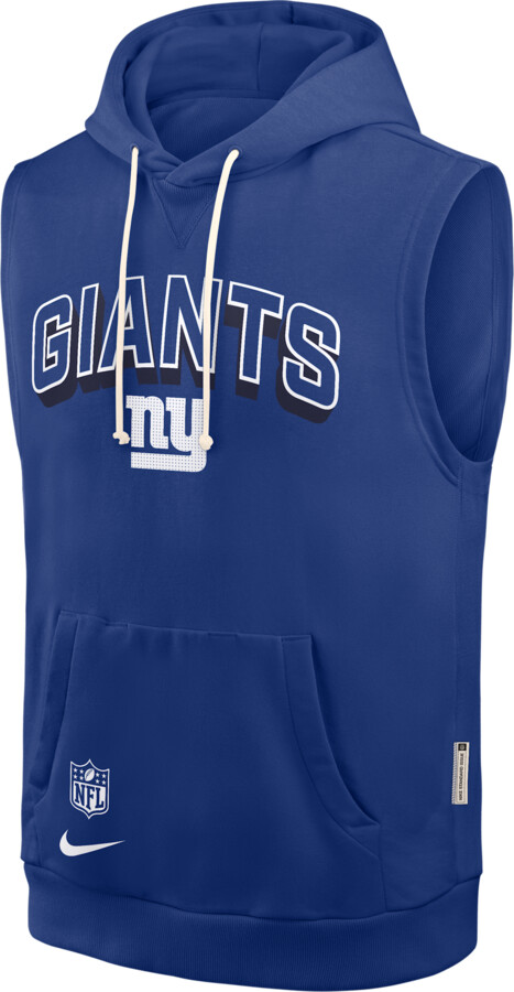 New York Giants Sideline Nike Men's Dri-FIT NFL Sleeveless Pullover Hoodie in Blue | 03B44EW8I-B27