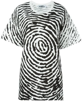 Jeremy Scott oversized fingerprint T-shirt - women - Cotton - XL