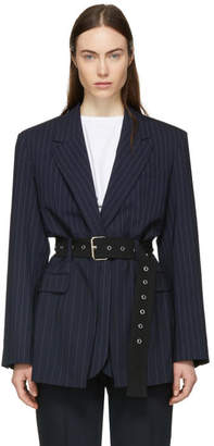 3.1 Phillip Lim Navy Pinstripe Oversized Tailored Blazer