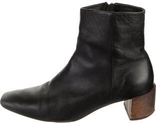 Mari Giudicelli Leather Ankle Boots Black Square-Toes Unfortunately, due to restrictions, this item may not be eligible for shipping in all areas. | Mari Giudicelli Leather Boots in Black, Women's IT 37 | 7