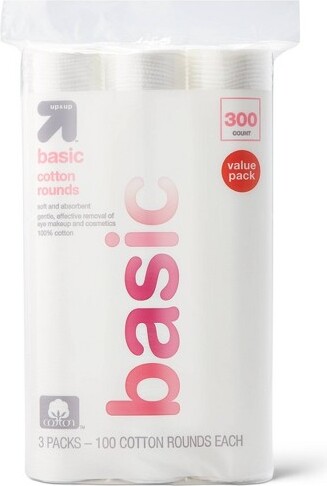 basics cotton rounds to apply face toner or remove makeup
