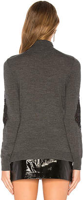 Milly Lace Inset Turtleneck