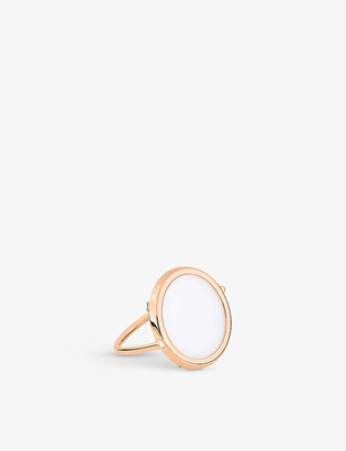 THE ALKEMISTRY Ginette NY 18ct rose-gold and white agate ring - ShopStyle