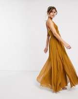 Thumbnail for your product : ASOS DESIGN ruched bodice soft cami maxi dress with raw edge detail