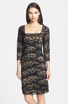 Thumbnail for your product : Marina Tiered Lace Sheath Dress