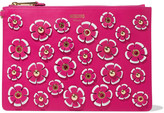Thumbnail for your product : Moschino Floral-appliqued Leather Clutch