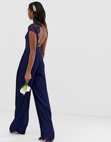 Thumbnail for your product : TFNC Tall lace detail jumpsuit in navy