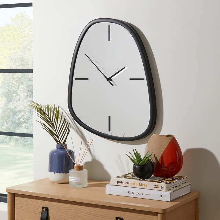 Dunelm Black Pebble Clock Black/White ShopStyle