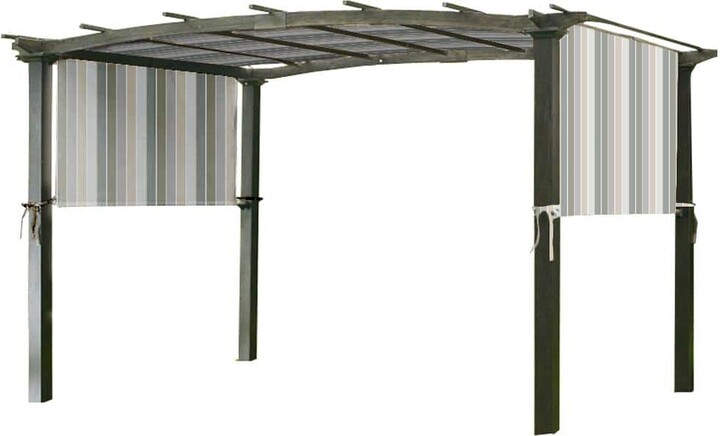 Garden Winds Universal Replacement Canopy Top Cover in Stripe Stone for Metal Pergola Frame