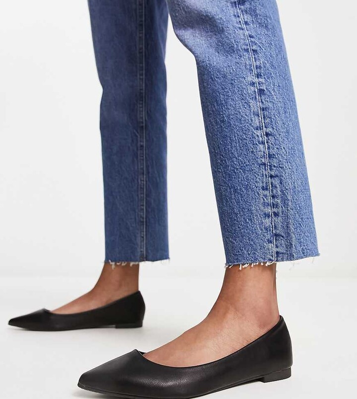 Wide Fit Flat Pointed Ballet Shoes Ballet Flats Pointed Toe Shoes