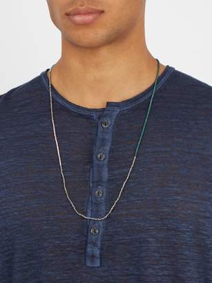 M. Cohen Bead Embellished Silver Necklace - Mens - Silver Multi
