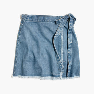 Madewell Raw-Hem Wrap Jean Skirt
