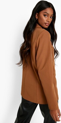 boohoo Gold Button Double Breasted Blazer