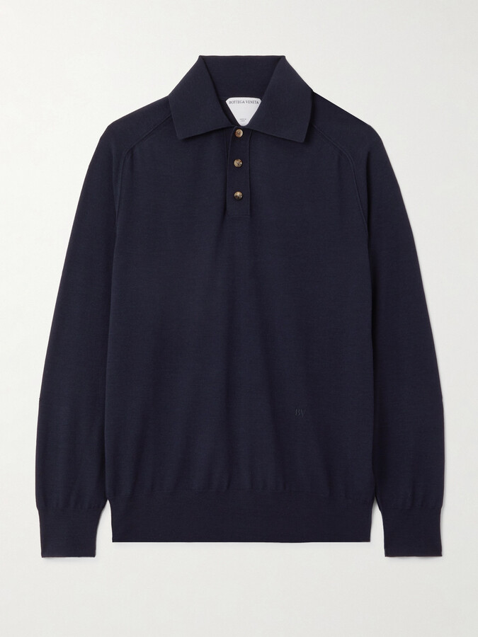 Bottega Veneta Wool Polo Shirt - Blue