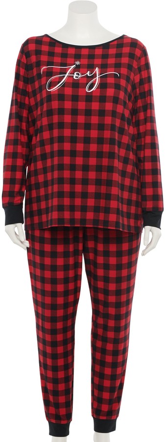 plus size buffalo plaid pajama pants
