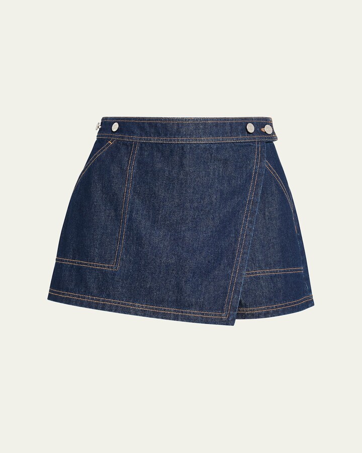 Veronica Beard Winslet Denim Skort