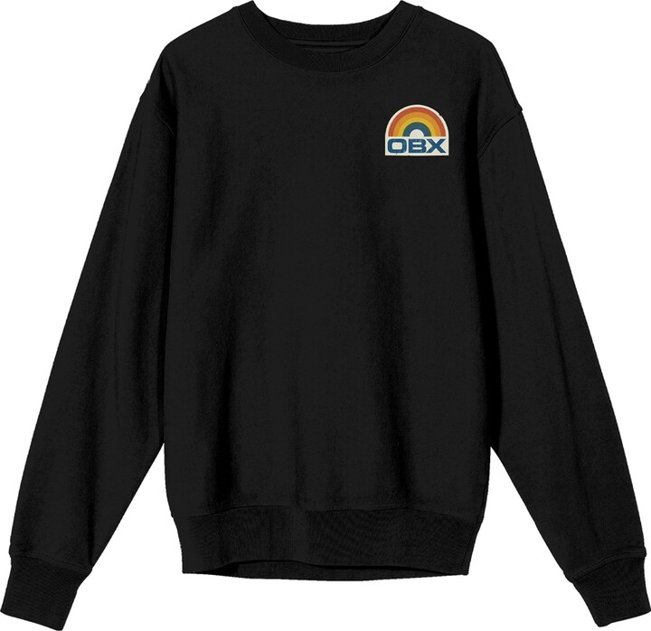 Bioworld Outer Banks OBX Rainbow Graphic on Black Long Sleeve Adult Crew Neck-Medium