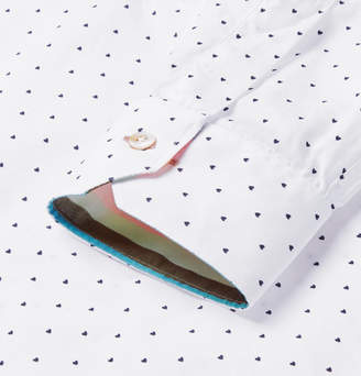 Paul Smith Soho Slim-Fit Cutaway-Collar Printed Cotton-Poplin Shirt
