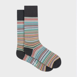 Paul Smith Men's Grey Signature Stripe Socks