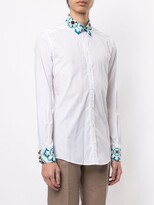 Thumbnail for your product : Dolce & Gabbana Maiolica print detail Gold-fit shirt