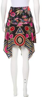 Anna Sui Floral Asymmetrical Skirt