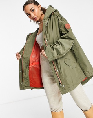 dkny green parka
