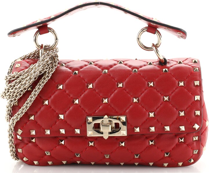 Valentino Garavani Rockstud Spike Flap Bag Quilted Leather Small