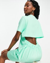 Thumbnail for your product : ASOS DESIGN open back mini tshirt dress in apple green