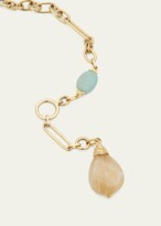 Thumbnail for your product : Ben-Amun Golden Chain Link Necklace With Stone Pendant