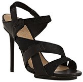 Thumbnail for your product : L.A.M.B. black leather and fabric 'Kandis' strappy sandal