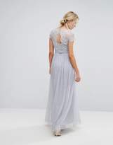 Thumbnail for your product : Little Mistress Wrap Front Maxi Dress With Eyelash Lace Trim