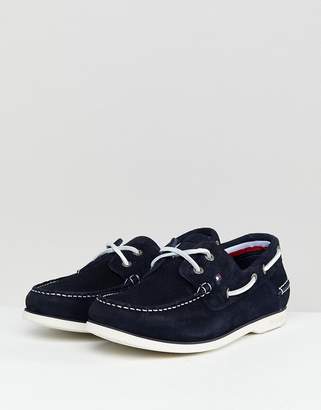 Tommy Hilfiger Classic Suede Boat Shoes in Navy