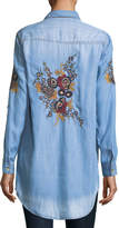 Thumbnail for your product : Tolani Tina Denim Embroidered-Back Tunic, Plus Size