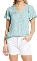 Thumbnail for your product : Caslon Dobby Flutter Sleeve Top