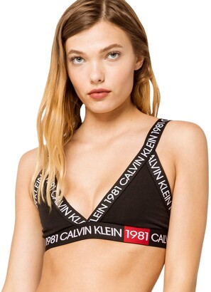 Calvin Klein Women's Plus Size 1981 Bold Cotton Unlined Triangle Bralette -  ShopStyle Bras