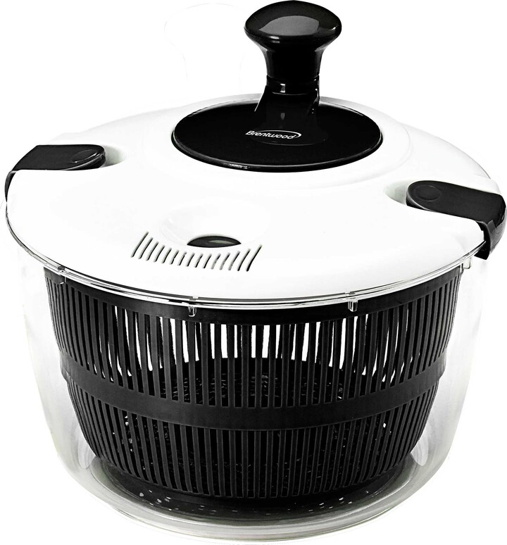 Brentwood Salad Spinner with 5-Quart Serving Bowl (Black)