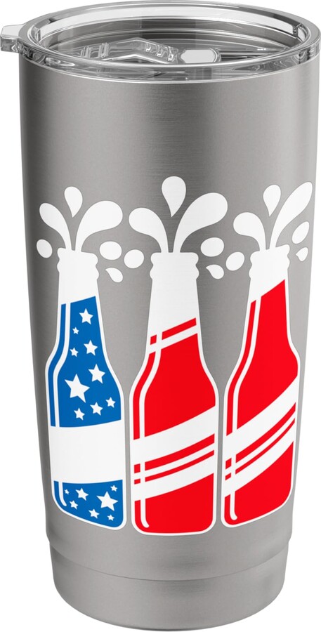 Patriotic Soda Bottles USA Independence Fourth Of July Patriotic Soda Bottle Splash Stainless Steel Insulated Tumbler