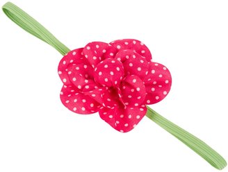 Peppercorn Kids Polka Dot Flower Stretch Headband - Pink-One Size