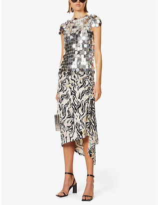 Paco Rabanne Abstract-print woven maxi dress