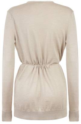Peserico Ruched Belted Cardigan