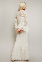 Thumbnail for your product : Little Mistress Aurora White Velvet Lace Fishtail Maxi Dress