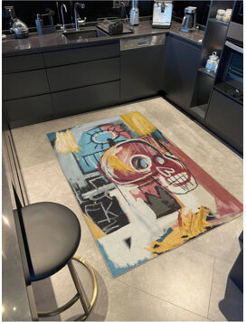 East Urban Home Washable Decorative Carpet With Skull Pattern