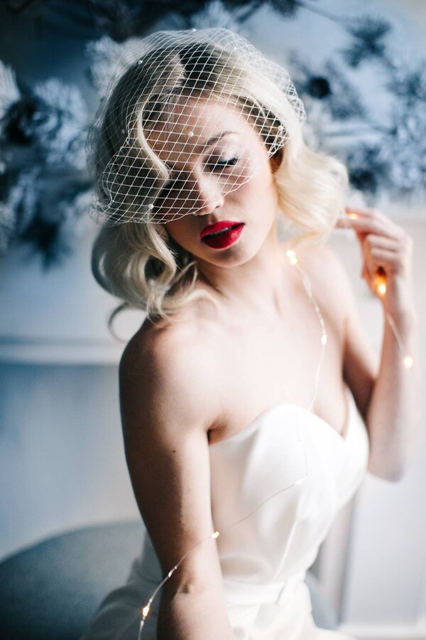 Etsy Birdcage Veil With Pearls On Two Combs. For Party Or Wedding