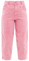 Thumbnail for your product : See by Chloe Cropped High-rise Straight-leg Jeans - Mid Pink