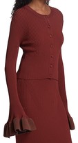 Thumbnail for your product : Altuzarra Ayanna Ruffle-Cuff Ribbed Cardigan