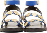 Thumbnail for your product : Kenzo Cobalt Leather Medallion Sandals