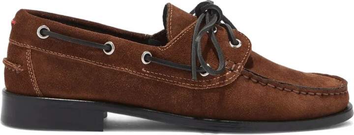 AEYDĒ Harris lace-up suede loafers